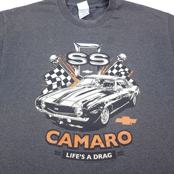 Chevy Camaro SS Classic Car Mens T Shirt Large Short Sleeve Graphic Imperfect - Picture 2 of 6
